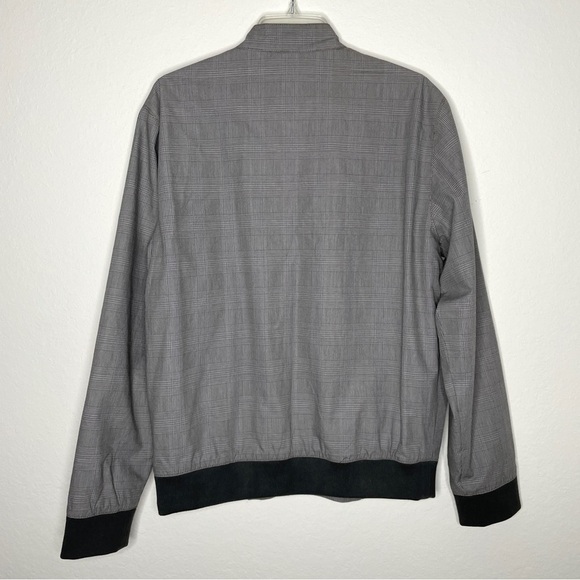 Banana Republic Mens Plaid Gray Zip Up Bomber Jacket - Picture 5 of 10